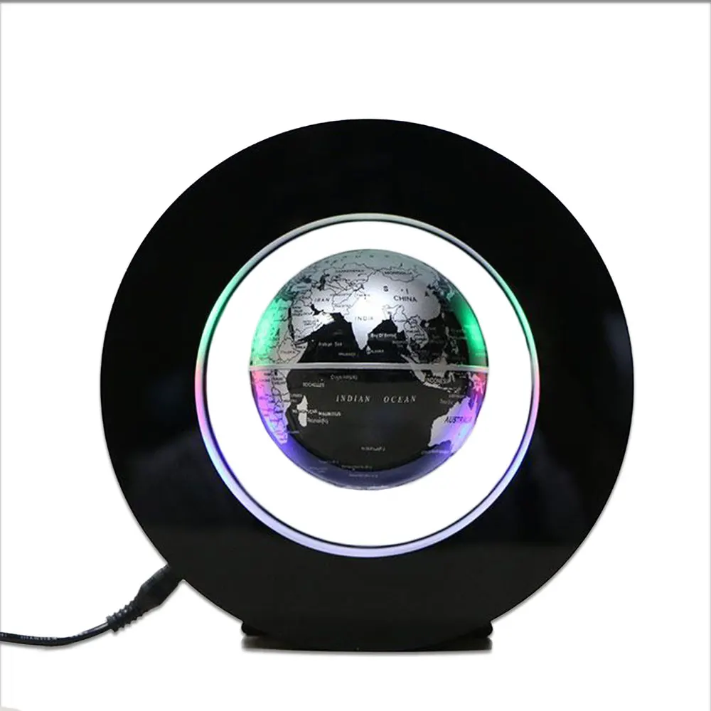Novelty LED Floating Globe Magnetic Levitation Light AU Plug Black/Gold/Blue