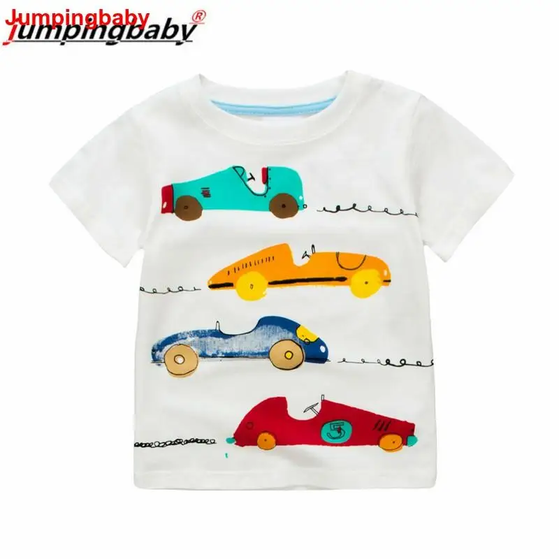 Jumpingbaby/ г. Футболка для мальчиков летние топы, детская одежда футболка футболки для маленьких мальчиков футболка с короткими рукавами белый топ Roupas Enfant