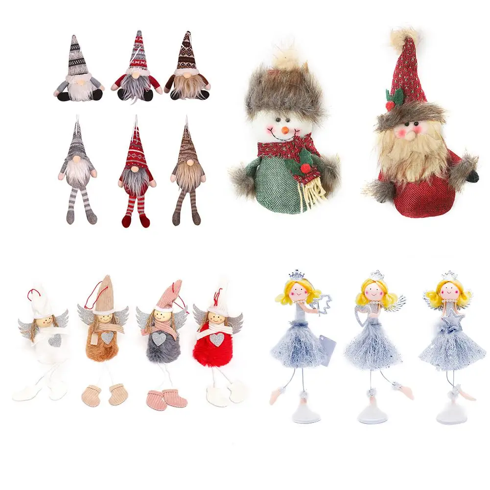 

Christmas Doll Pendant Cartoon Snowman Santa Claus Plush Christmas Tree Hanging Ornament Merry Christmas 2020 New Year Kids Toys