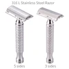 CNC 316 L Stainless Steel Material Men Safety Double Edge Razor Shaving With Non-slip Handle Hand Polished Razors 4