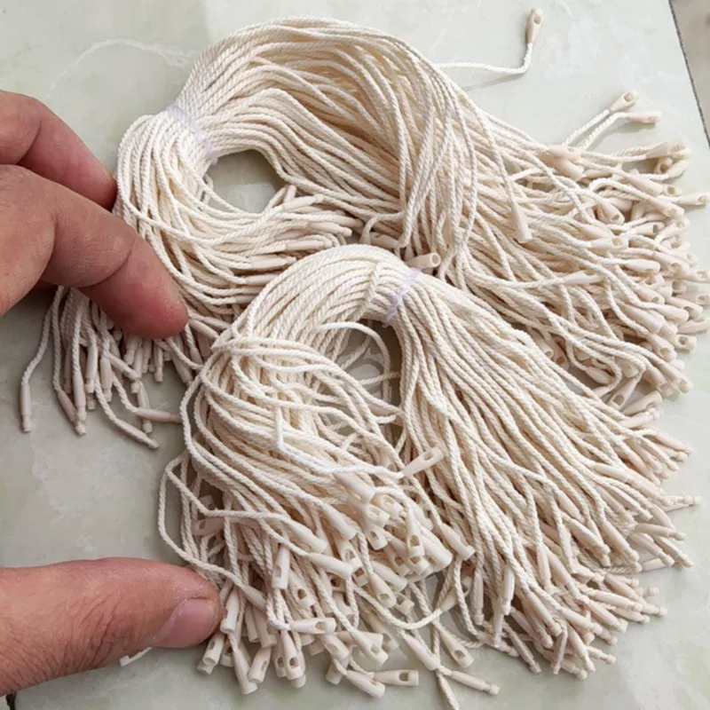 Clothing Accessories 100pcs Beige Hang Tag Rope String Snap Lock Pin Loop Tie Fasteners 8 inches Garment Accessories