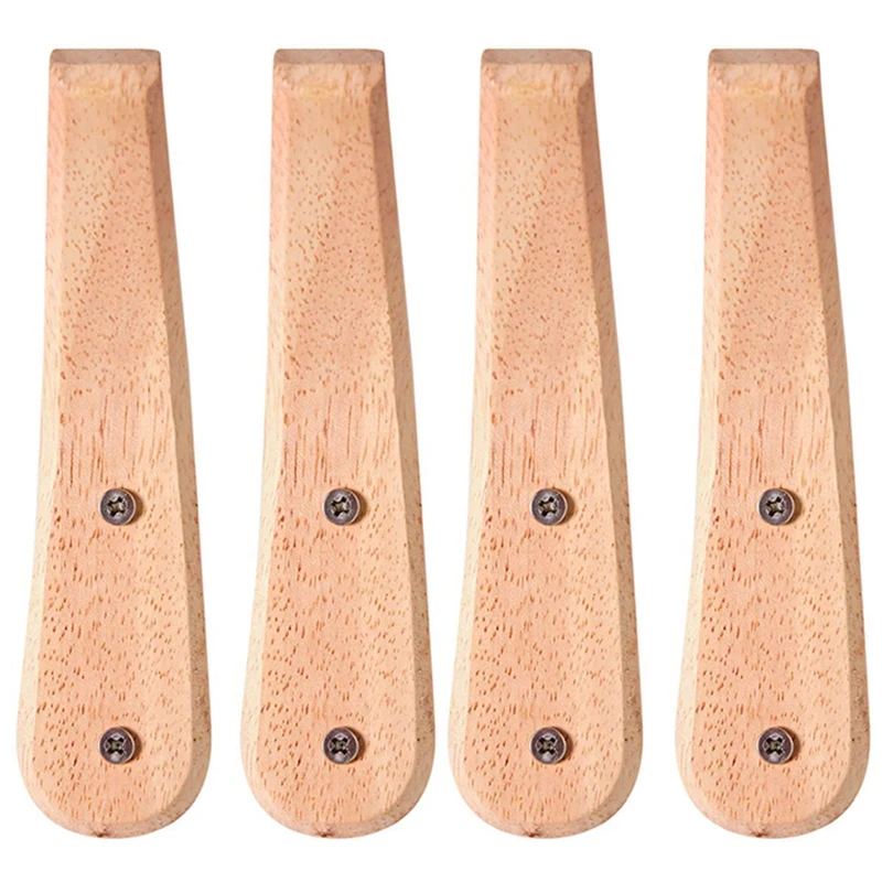 Pack Of 4 Wooden Coat Hook Wall Mounted Vintage Single Hook Hat Rack Towel Hanger Wall Organizer Simple Handicraft Decorative Wo