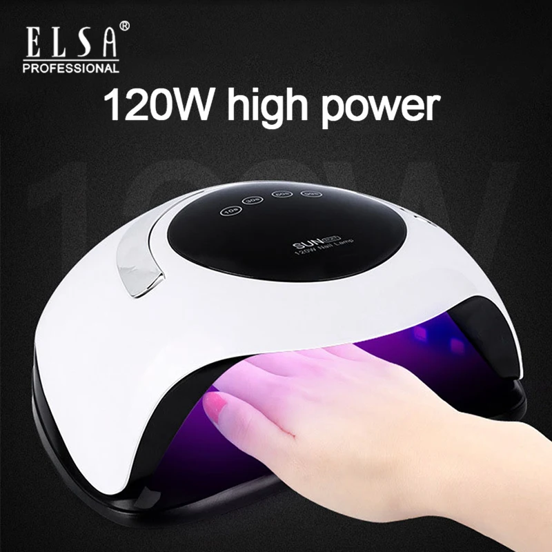 Baratos 120W de alta potencia secador de uñas de alta velocidad de curado rápido Gel lámpara LED UV lámparas para curar todo tipo de Gel Auto lámpara de detección para uñas