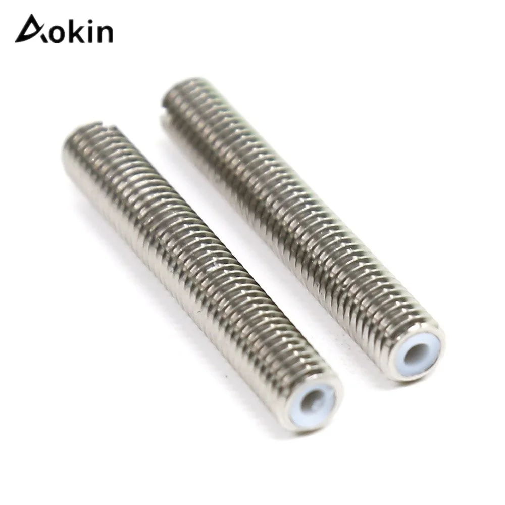 Aokin 2pcs Mk8 M6 30mm Stainless Steel Nozzle Extruder Throat Tubes Pipes For 1.75mm Filament 3D Printer Parts high quality 2pcs e3d volcano hardened steel nozzle 3d printer parts hotend m6 brass e3d volcano nozzles for 1 75mm filament