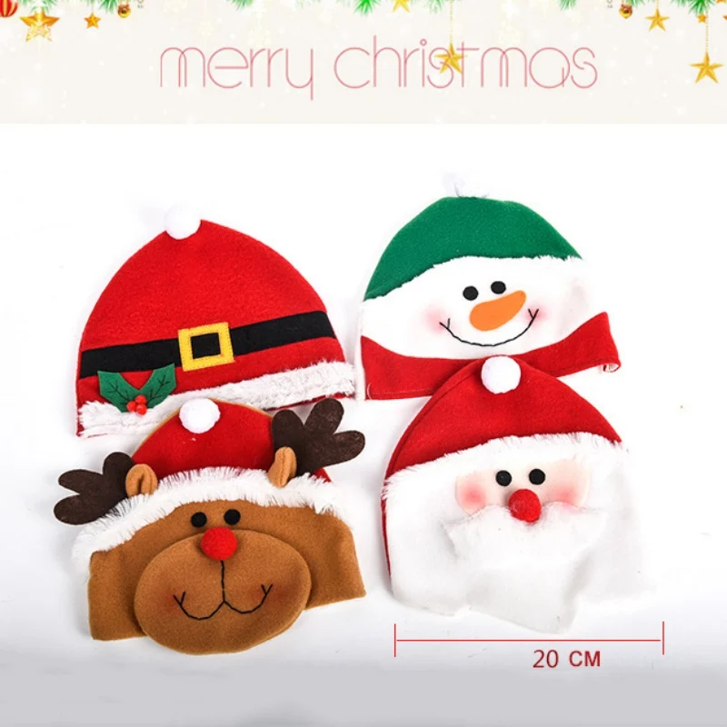 Рождественская Детская шапка с милым рисунком Санта-Клауса, снеговика, лося, вечерние рождественские украшения, рождественский подарок