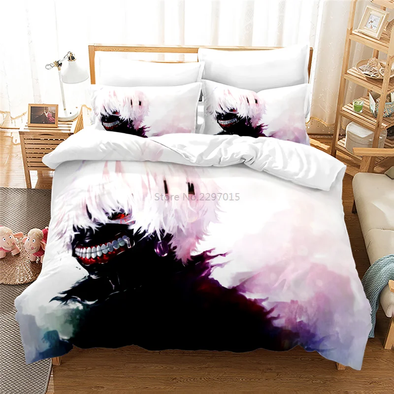 Home Textile Tokyo Ghoul Anime Manga Goth Bedding Set Printed Duvet Cover Set Pillowcase Twin Full Queen King Bedclothes 2/3pcs 2