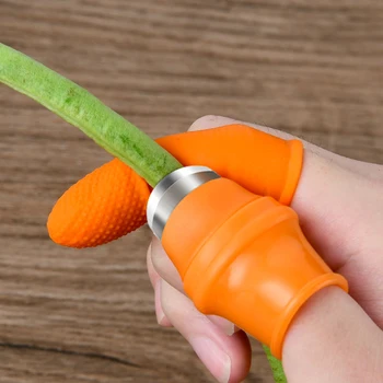 Finger Protector Silicone Thumb Knife Protector Gears Cutting Vegetable Harvesting Knife Pinching Plant Blade Scissors Gloves