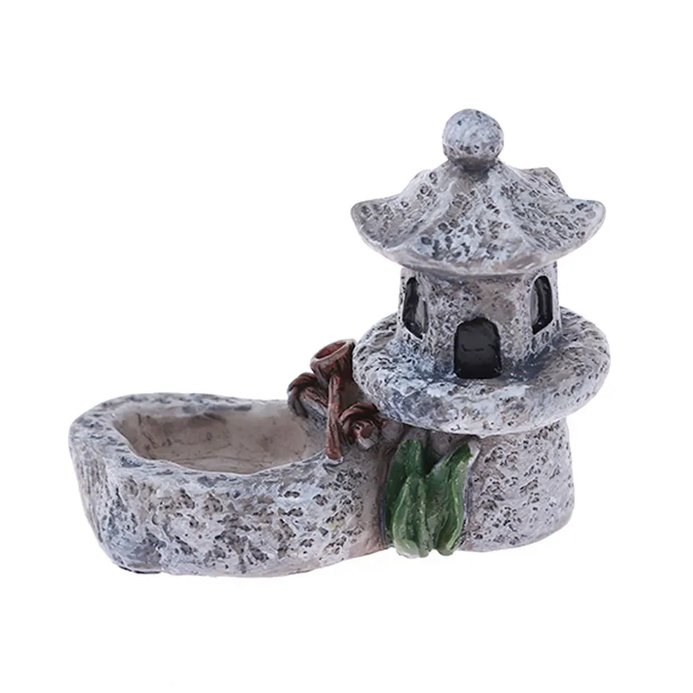 Figurines Pond Tower Lawn Decor Landscape Garden Miniature Lifelike Resin Courtyard DIY Micro Landscape Toys Mini Bonsai Crafts