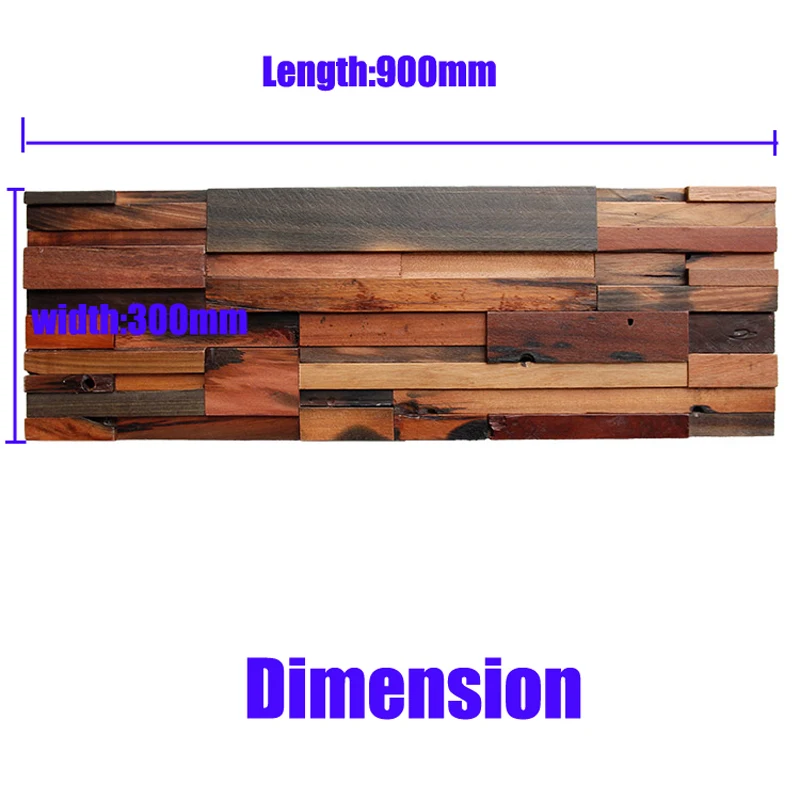US $235.60 90x30cm Lengthened Old Ship Wood Mosaic tile 1box 4pieces Decorative Wall Panel 3D Art Pattern Wood Mosaics Tile For Home Decor