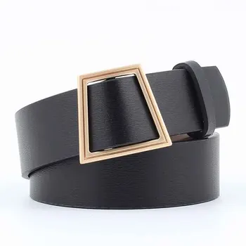 

New women's needle-free belt wild fashion jeans with women wide Korean version of the smooth buckle belt