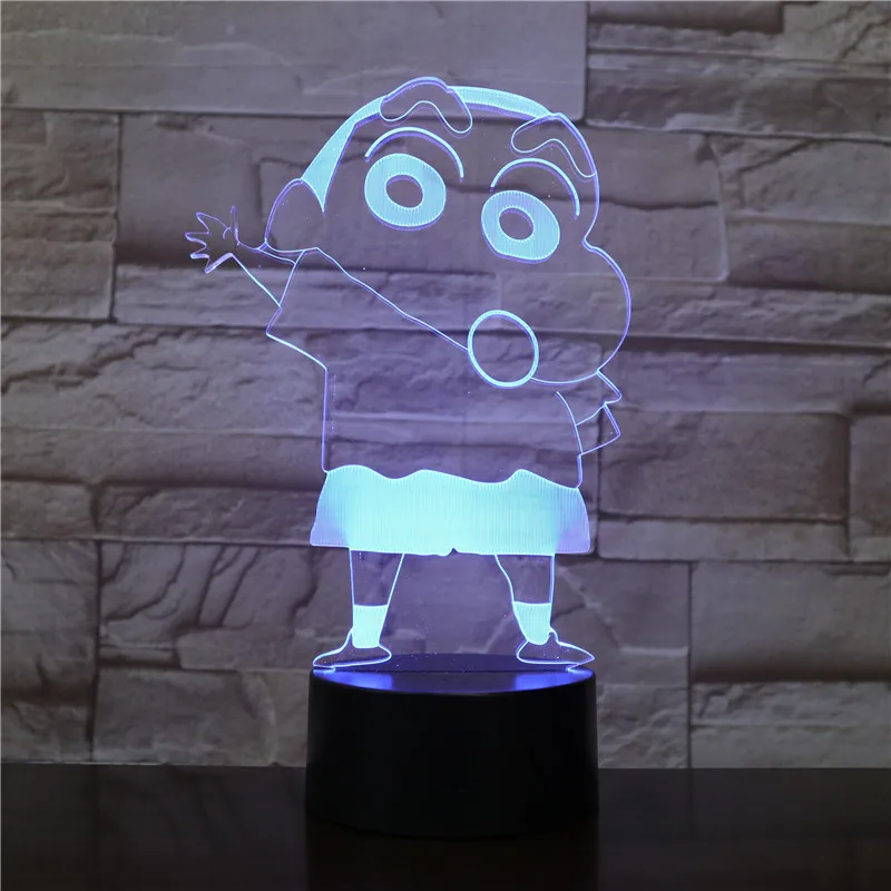 Аниме Crayon Shin-chan рисунок светодиодный ночной Светильник для Украшения для детской Батарея ночной Светильник манга, подарок на праздник детская настольная лампа кровать