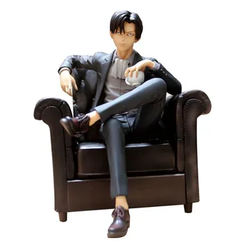 

Anime Attack on Titan Captain Levi Captain Commander Sitting On the Sofa Ackerman PVC Action Figure Collectible Model Doll Toys
