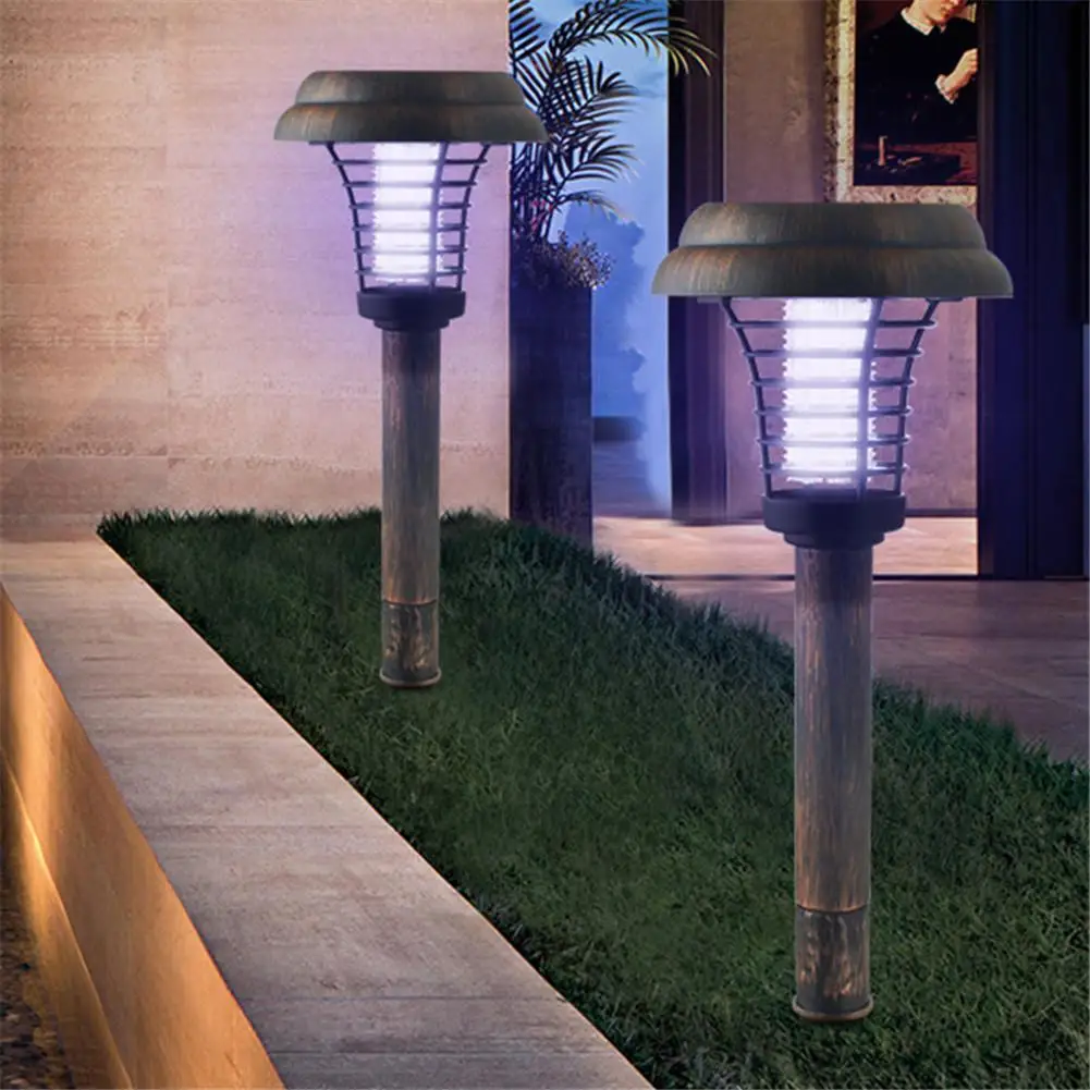 

Solar Powered LED Light Mosquito Pest Bug Zapper Insect Killer Lamp 2 Mode Outdoor Garden Mosquito Repellent Path Lighting Lamp
