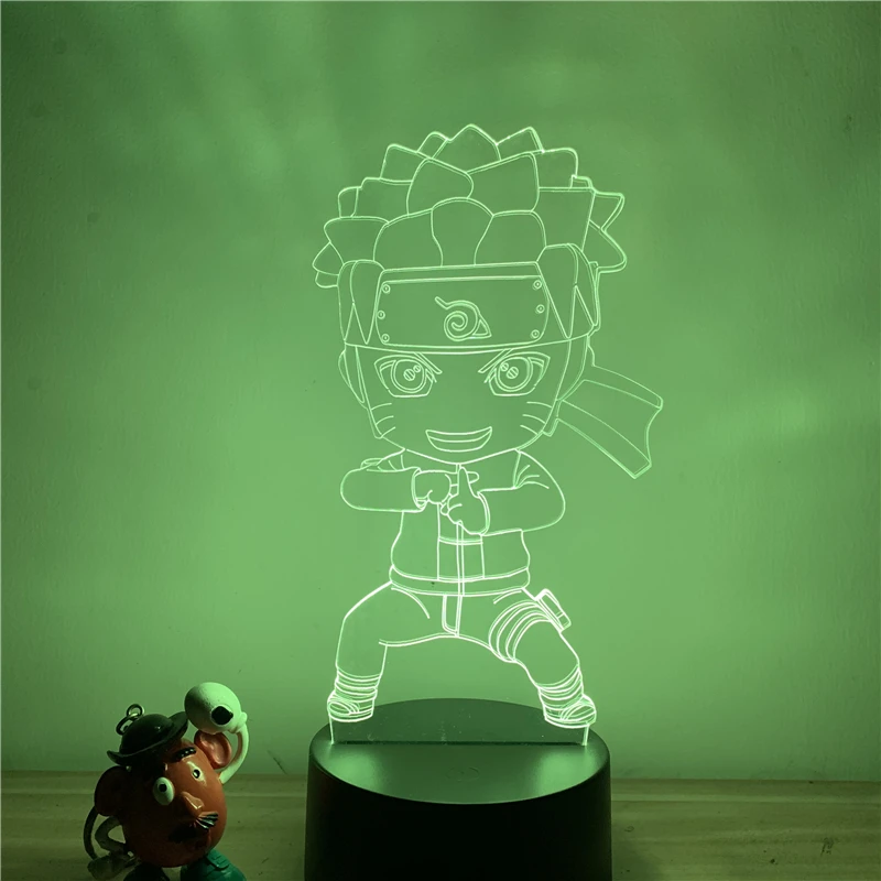3D светодиодный ночсветильник Naruto Sasuke Itachi фигурка 7 цветов сенсорная Настольная