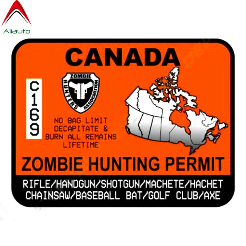 ZOMBIE HUNTER KILL OR BE EATEN SKULL GUNS VINYL STICKER//DECAL Frank Wiedemann