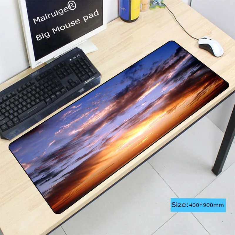  Sky with Sunset Large Gaming Mouse Pad Gamer Locking Edge Keyboard Mouse Mat Gaming Mousepad for CS