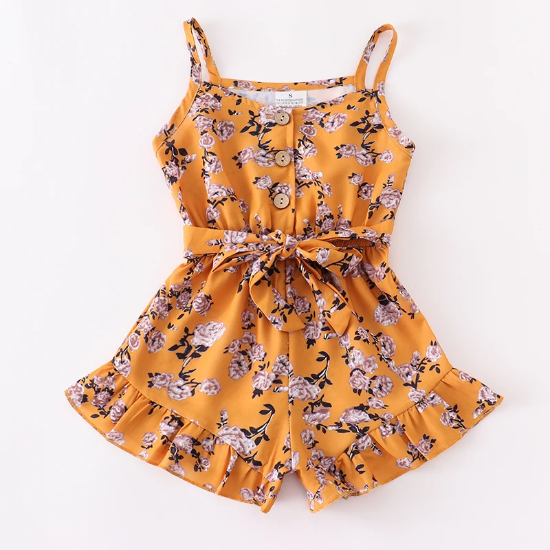 angel baby suit Girlymax Clothes 3 Colors Ruffle Summer Cotton Baby One-piece Garment Jumpsuit Clothes Floral Milk Silk Sleeveless Kids Clothing baby clothing sets girl Clothing Sets