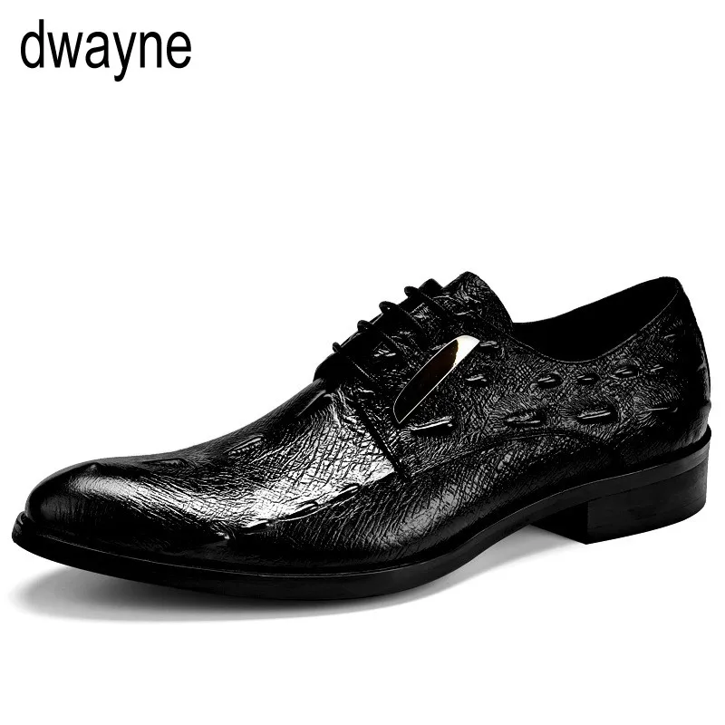 

print men's shoes suit business shoes in autumn and winter Genuine Leather luxury brand men shoes dress shoes men 2019