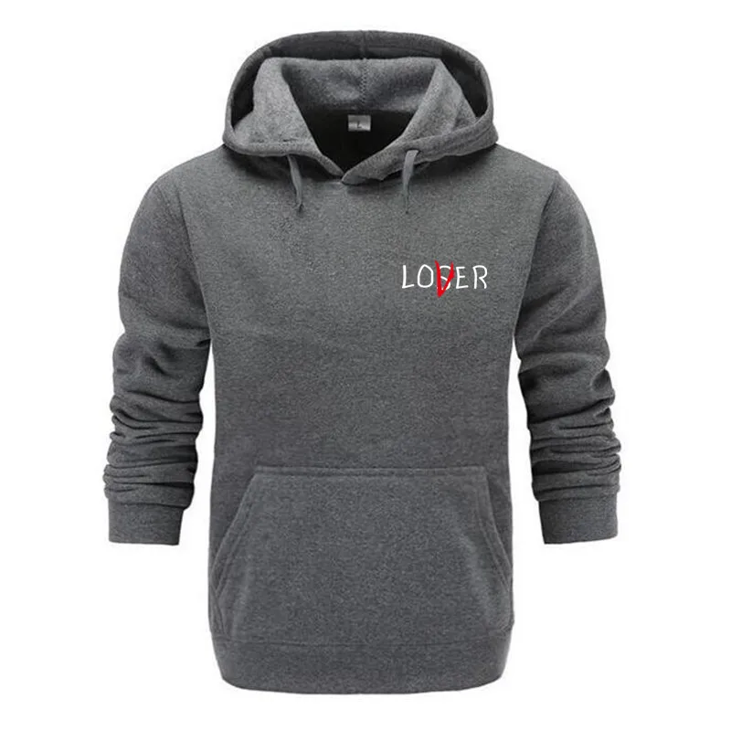 Dark gray 1 Толстовка Pennywise It Loser для мужчин и женщин, Клубная толстовка с капюшоном, унисекс, Клубная Толстовка Loser, худи для влюбленных Loser - Цвет: Dark gray 1