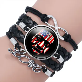 

Hand-woven black lives matter Time Gem Combination Bracelet in Stock