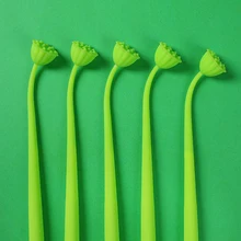 

12Pcs Beautiful Kawaii Pens Novel Green Lotus Cute Funny Stationery Gel Pen Rollerball School Stuff Thing Girl Kids Boy Gift Kit