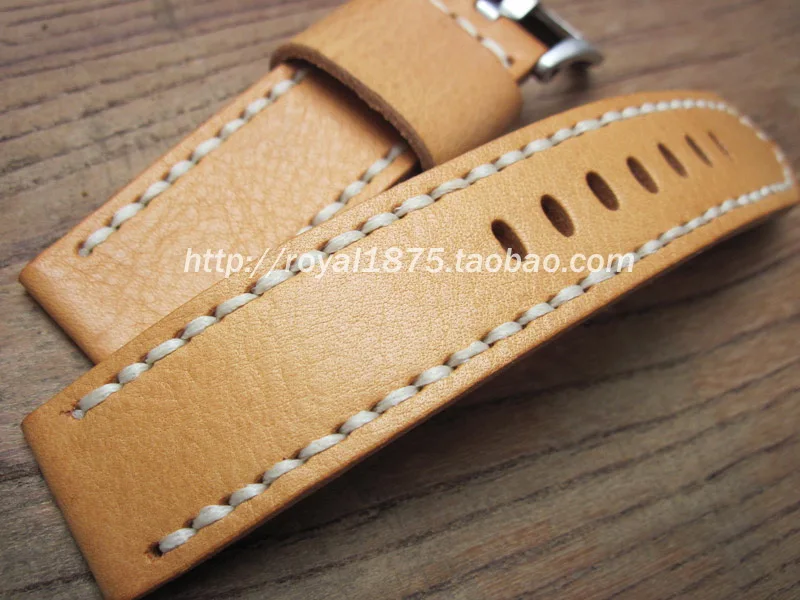 

Handmade Watchbands Genuine Leather Watch Band high quality Thick line Wristband Strap 22mm Brown Bracelet Watch Accessories