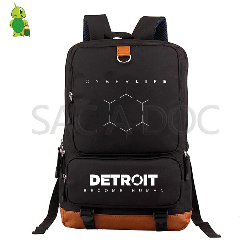 Detroit Become Human RK800 Backpack College Student School Bags for Teenage Girls Boys Laptop Backpack Cosplay Travel Rucksack - Цвет: 24