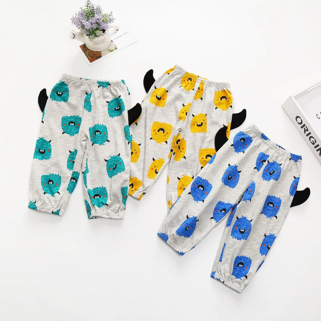

Toddler Kids Baby Boys Halloween Elastic Waist Pants Cartoon Demon Print Children's suit High Quality