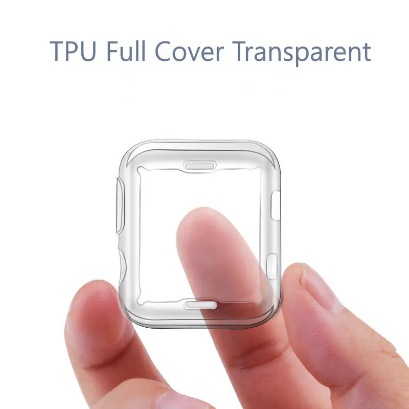 

KISSCASE Protector case For Apple Watch 4 3 2 1 40MM 44MM 360 Clear TPU Cover Full Case For apple watch 4 3 2 1 38MM 42MM