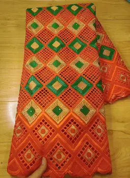

2020 Latest African Cotton Lace Fabric Fashion Nigerian Swiss Voile Lace Fabric In Switzerland With Stone For Sewing