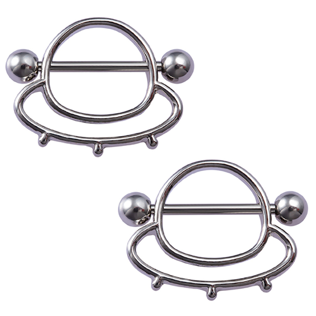Rabbit Nipple Ring Piercing Barbell Shield Bar Rings Surgical Steel Sexy Adult Game for Women Breast Body Jewelry Gift 14G