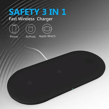 

3-in-1 Qi Wireless Charger For Airpods For iWatch Desktop Fast Charging Pad For iPhone 11 Pro Max X XR XS Max Wireless Charger