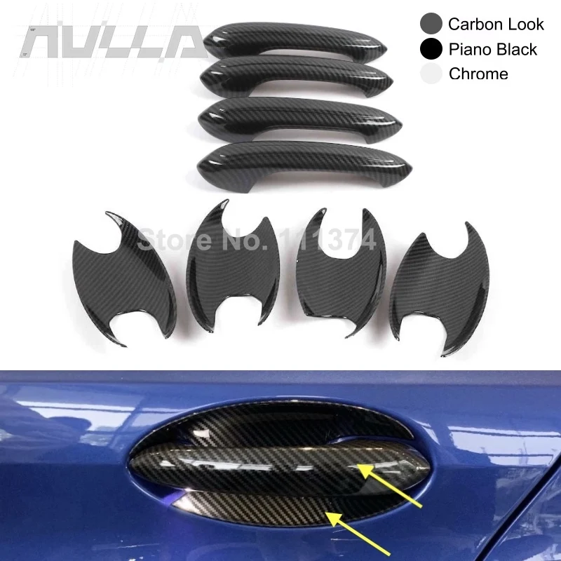 

ABS Carbon Look Chrome для BMW 3 Series G20 2019 2020 2021 Наружная ручка двери автомобиля чаша декоративная рамка Обложка отделка Аксессуары
