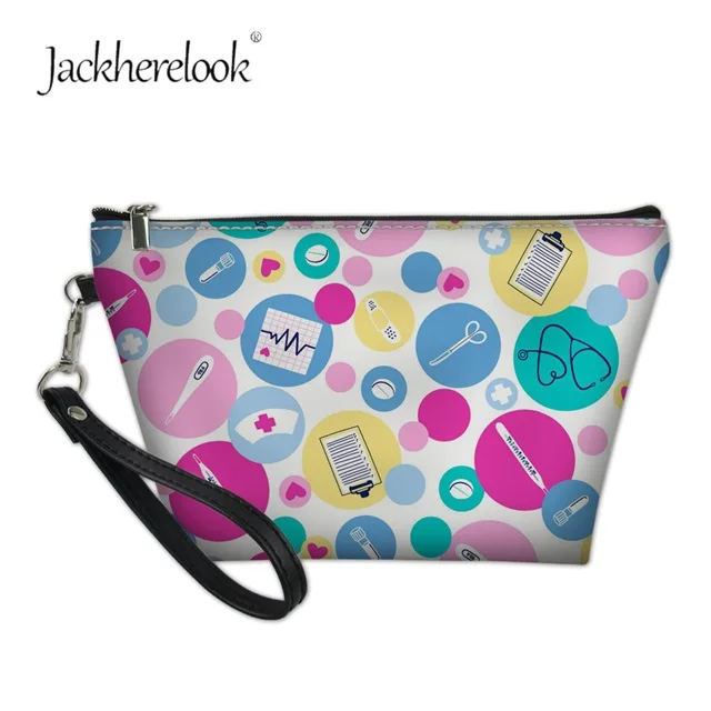 Jackherelook милый мультфильм медицинская медсестры кожаная косметичка теплый уход печатных макияж набор Органайзер несессер сумка для женщин - Цвет: H5809Z8
