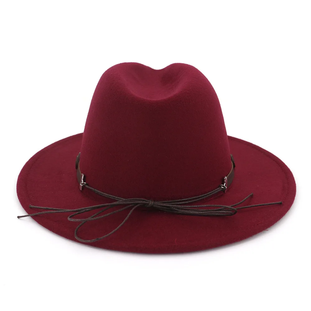 Национальный стиль Fedora шляпы для женщин Имитация шерстяные мягкие шляпы Панама фетровая шляпа зимние джазовые шляпы Trilby Chapeau Femme шапки AD0869