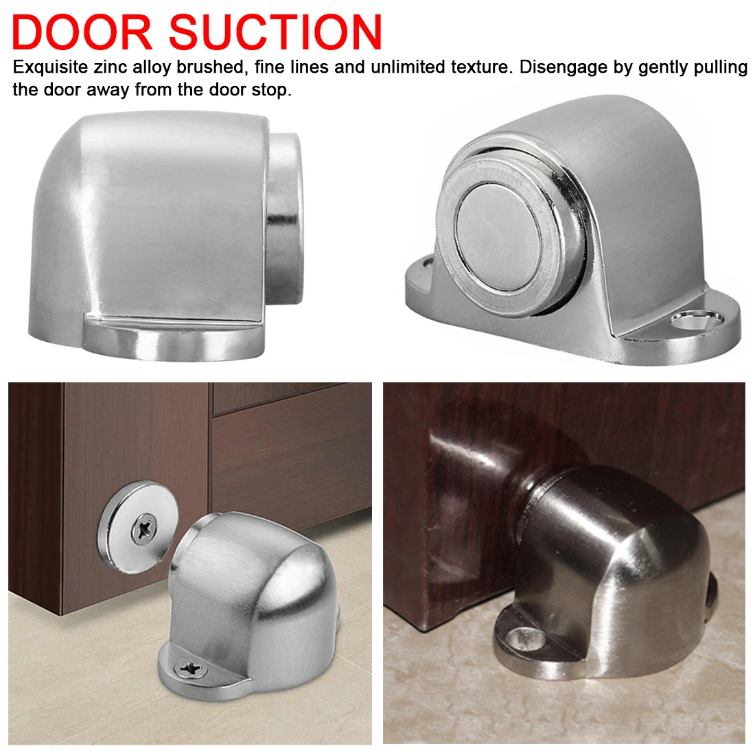

1Pc Stainless Steel Strong Magnetic Door Stopper Suction Gate Supporting Hardware Powerful Mini Door Stop with Catch Screw Mount