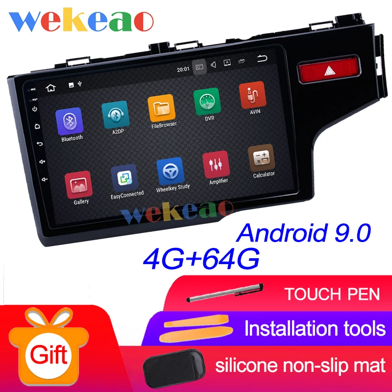 Android Car Radio Wekeao сенсорный экран " Android 9,0 Автомагнитола для Honda Fit Jazz Android авто gps навигация - Цвет: Android Car Radio