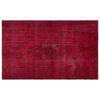 

Handmade Red Vintage Overdyed Turkish Area Rug 174x283 Cm-5'9''X9'3''