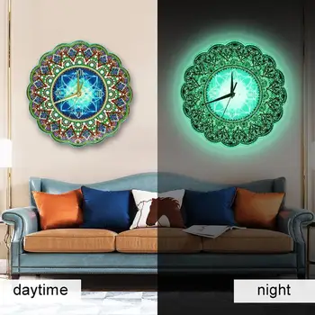 

3D Special Shaped Diamond Embroidery frower Wall Clock 5D Diamond Painting Cross Stitch Watch Diamond Datura Clock Cross Stitch