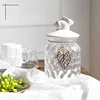 Glass with Lid Storage Jar Rabbit Candy Jars Coffee Table Tea Caddy  Grain Dispenser Home Decoration Crystal Organizer Tank 4