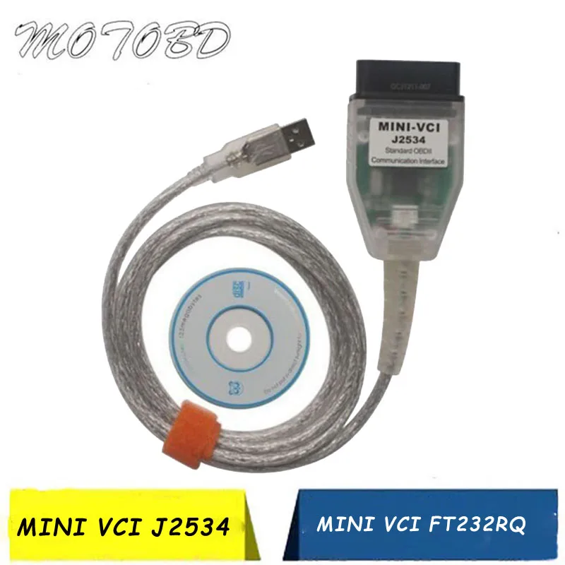 

MINI VCI For TIS MINI VCI J2534 Diagnostic Cable Tool MINI-VCI V13.00.022 TIS Techstream Inteface FT232RQ Chip