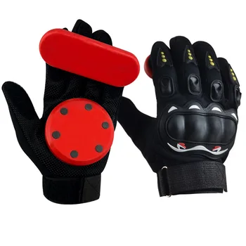 

1 Pair Long Vigor Highway Skateboard Slide Brake Gloves With Flint Slider Wear-resisting For Drift Dancing Trick