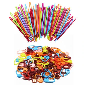 

100pcs Multicolor Plastic Knitting Crochet Locking Stitch Markers Knitting Needles DIY Sewing Accessories Sweater Weaving Tools
