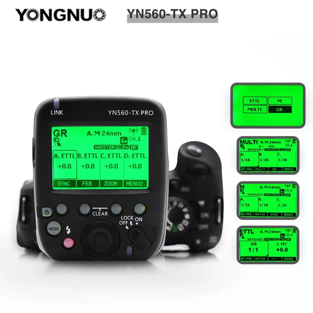 

YONGNUO YN560-TX II YN560TX II YN560-TX Pro Wireless Manual Flash Transmitter Trigger for YN200 YN560 IV for Canon EOS Camera