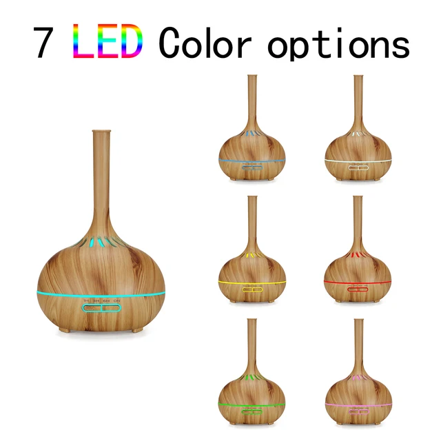 400ml Wood Grain Diffuser For Essential Oil Ultrasonice Aromatherapy Diffusers Aroma Cool Mist Remote Control Humidifier Timer 4