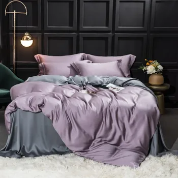 

100% Silk Luxury Bedding Set Natural Fabric Soft Duvet Cover Decor Bedspread Double Flat Sheet Queen King Bed Linen Set