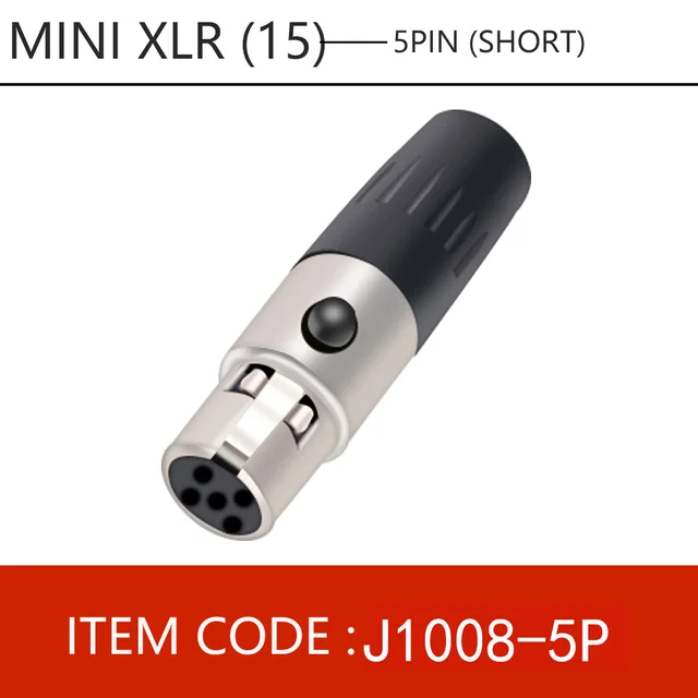 1pc Mini XLR 3 4 5 6 Pin Female Plug Small XLR Audio Microphone Connector MIC for Cable Soldering Straight 1x5 pin