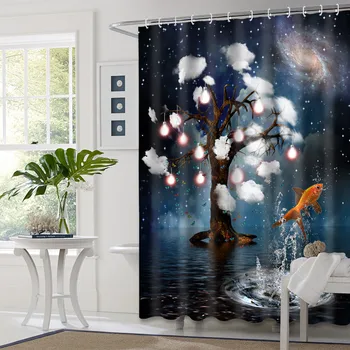 

Waterproo Shower Curtain Sheer For Home Decoration Bathroom Accessaries Bathroom Decor Flowers Landscape Printed Shower Curtains