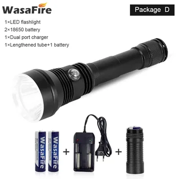 

XHP70 18650 Dive Flash Light 5 Modes 6800LM Scuba Torch Lamp 80m Waterproof Diving Lanterna with Charger for Underwater Hunting
