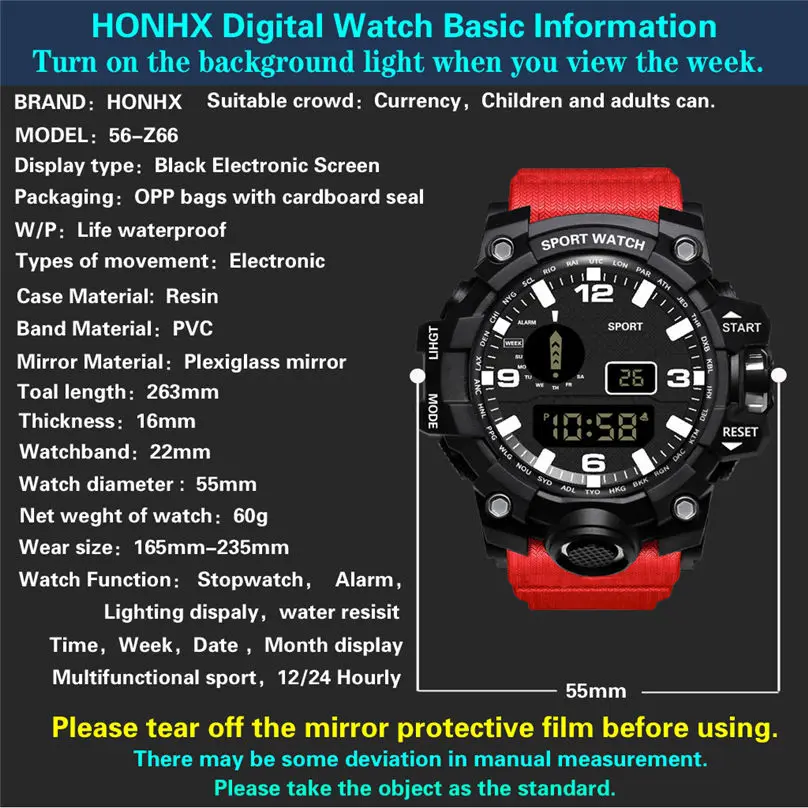 HONHX Luxury Mens Digital LED Watches Date Sport Waterproof Men Outdoor Electronic Watch 3D13 (15)